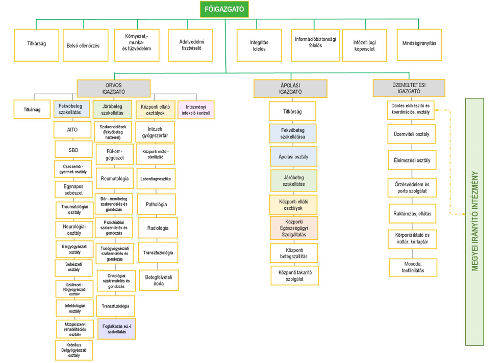 Szervezeti tagozódás Magyar Imre Kórház Ajka